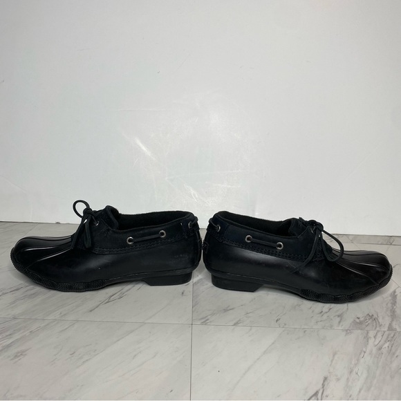 Sperry Salt Water 1 Eye Black Duck Shoe Bootie 8 - Picture 8 of 15